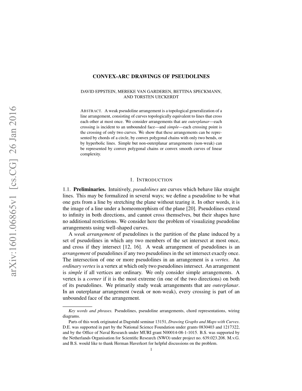 Convex-Arc Drawings of Pseudolines