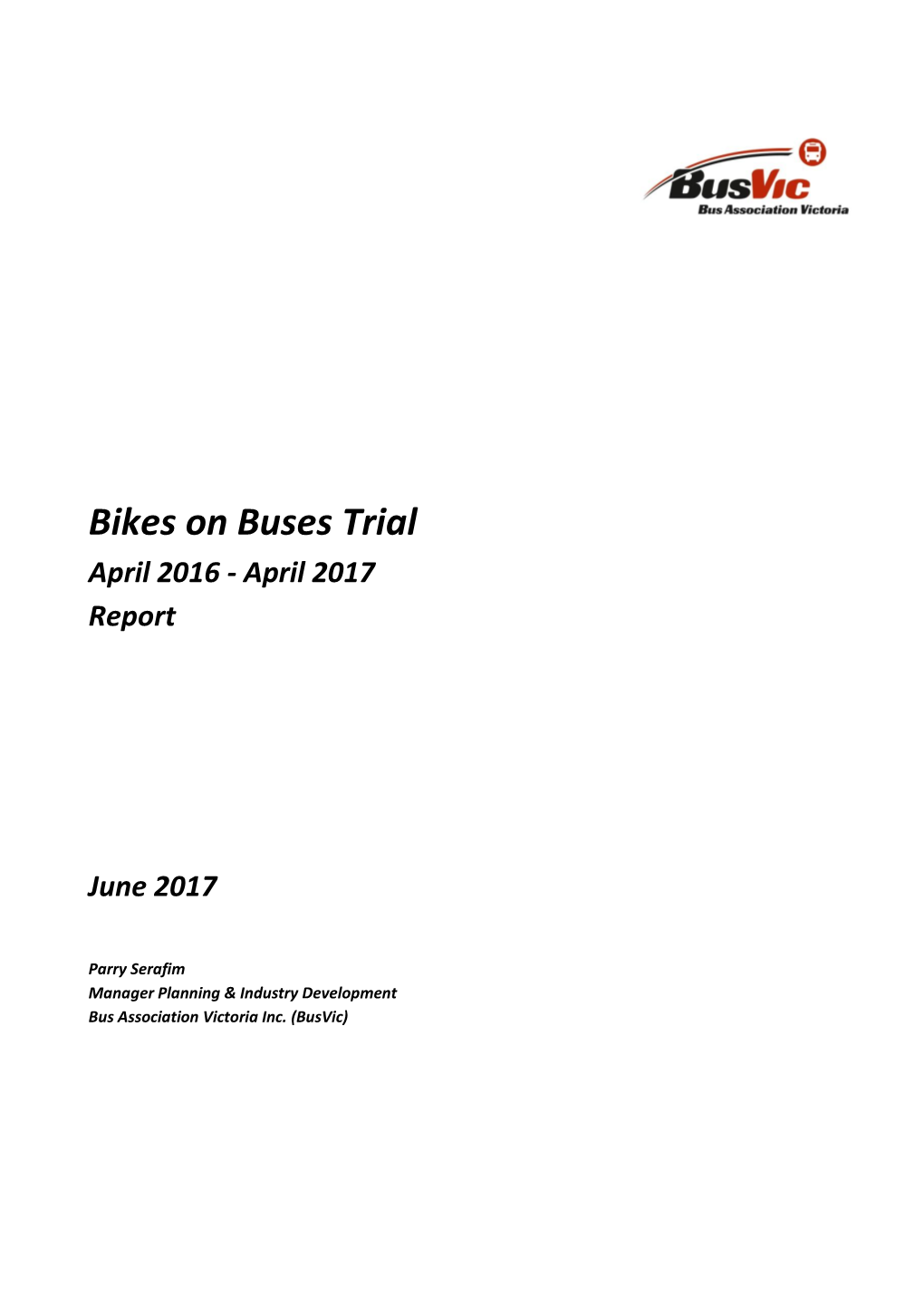 Bikes on Buses Trial Report