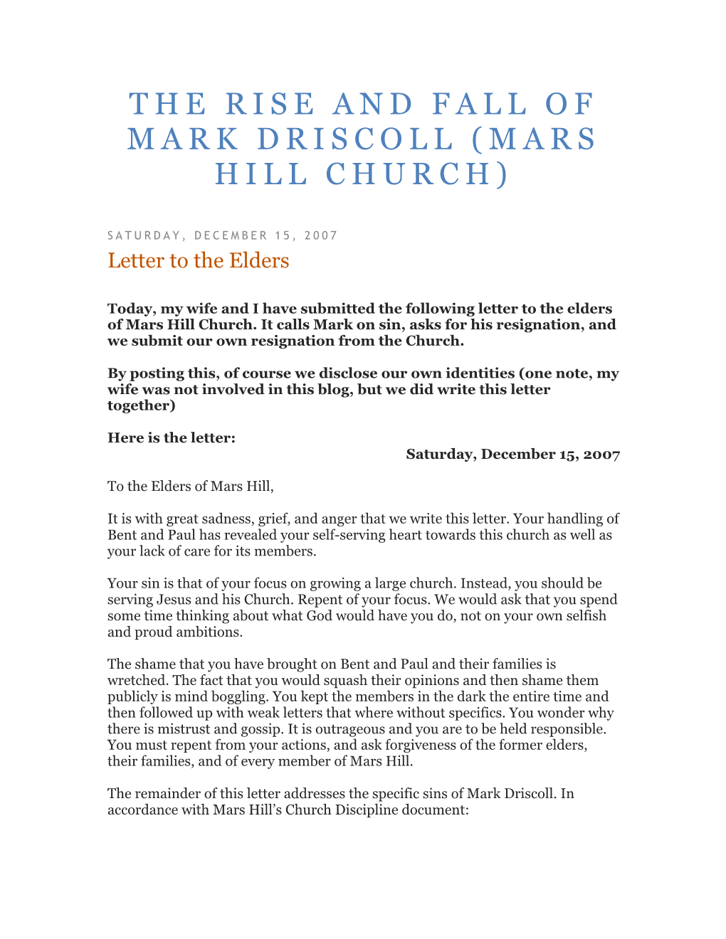 The Rise and Fall of Mark Driscoll (Mars Hill Church)