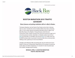 Traffic & Parking Advisory: Boston Marathon