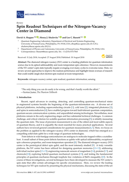 Spin Readout Techniques of the Nitrogen-Vacancy Center in Diamond