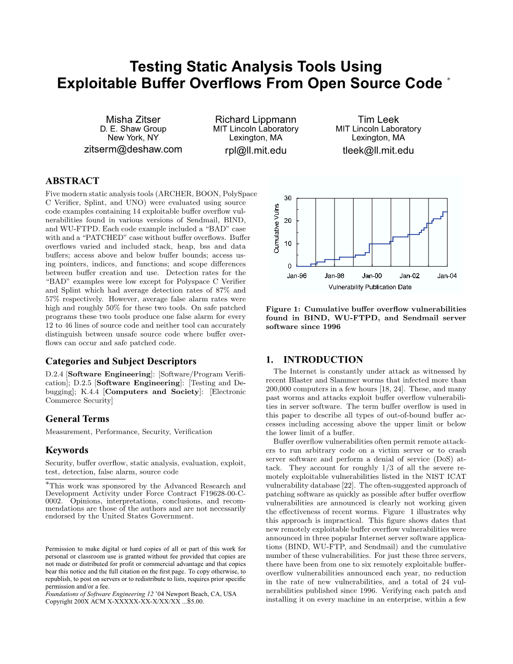 Testing Static Analysis Tools Using Exploitable Buffer Overflows from Open Source Code