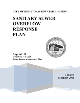 Sanitary Sewer Overflow Response Plan