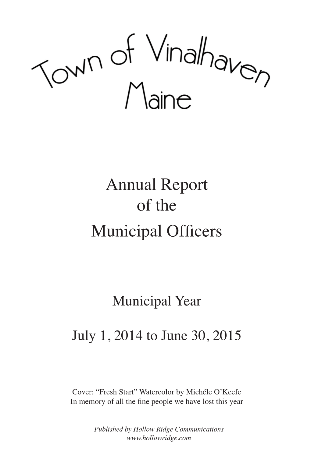 Annual Report of the Municipal Officers
