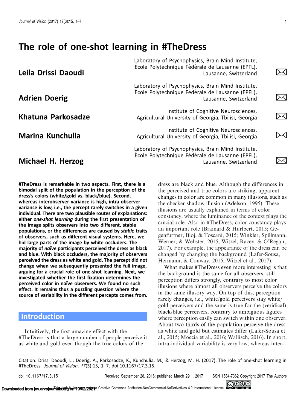 The Role of One-Shot Learning in #Thedress