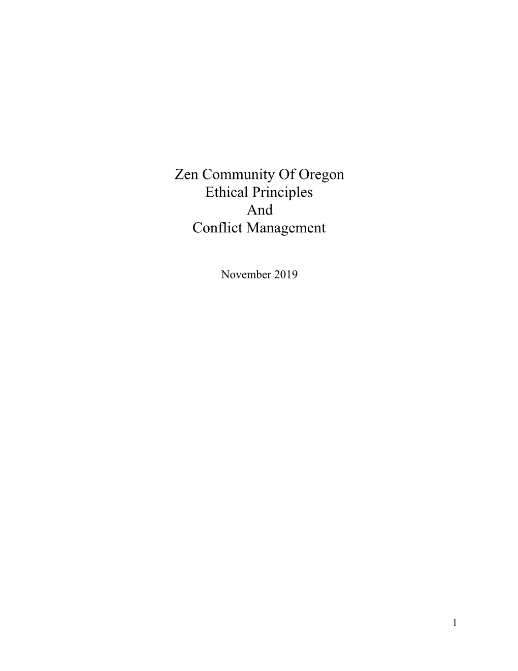 ZCO Ethical Principles & Conflict Management Board Approved Nov