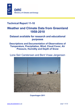 Weather and Climate Data from Greenland 1958-2010