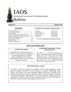 IAOS Bulletin No. 45, Summer 2011 Pg