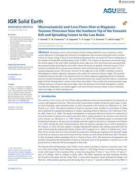 Tectonic Processes Near the Southern Tip of the Fonualei Rift and Spreading Center in the Lau 1