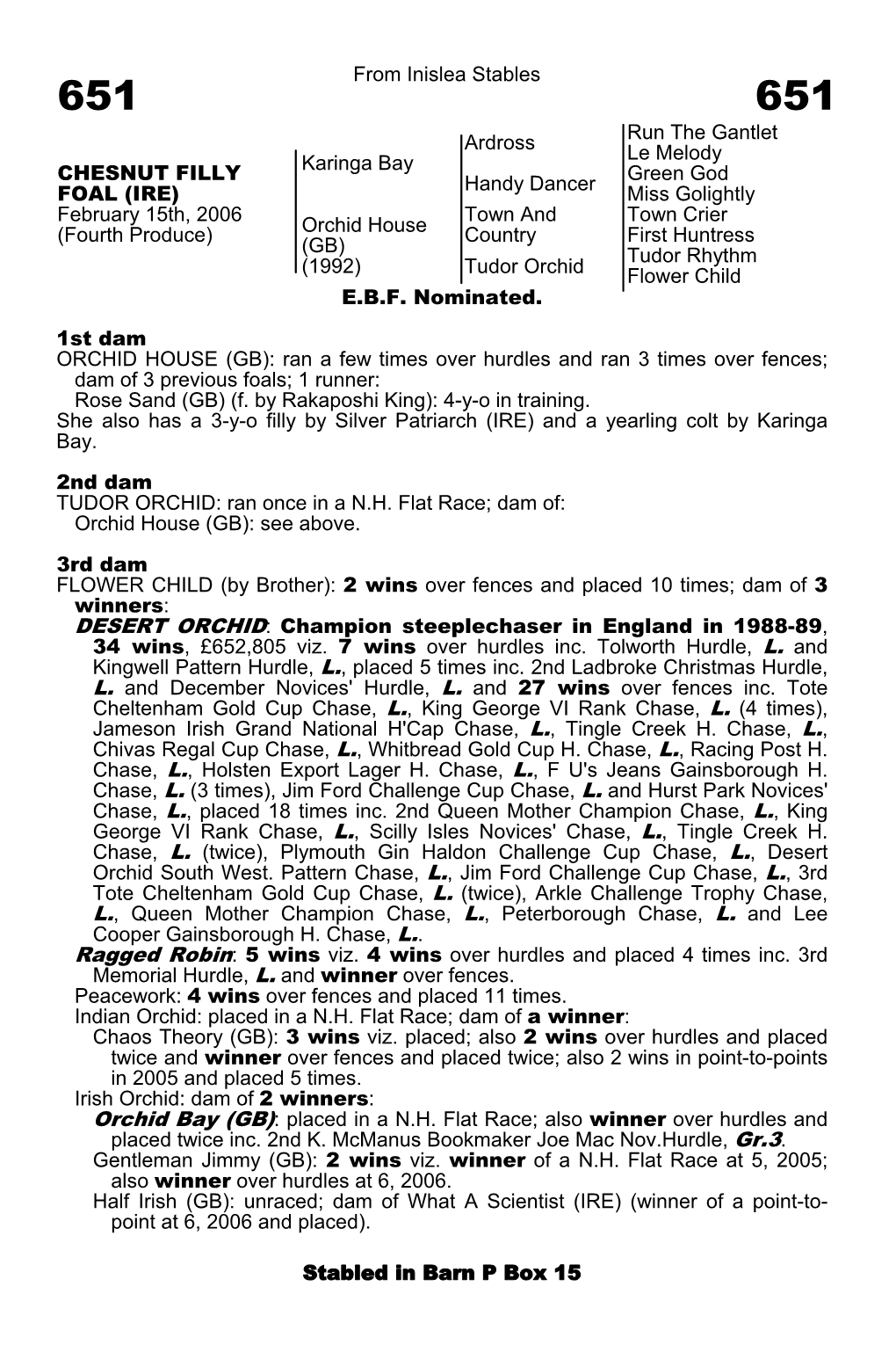 L. and Kingwell Pattern Hurdle, L., Placed 5 Times Inc