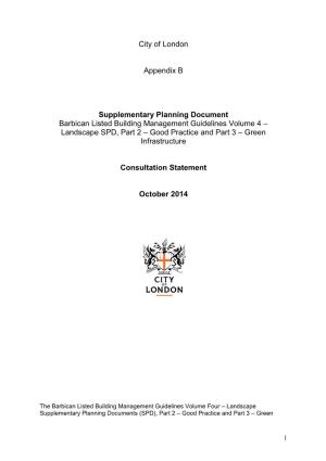 City of London Appendix B Supplementary Planning Document