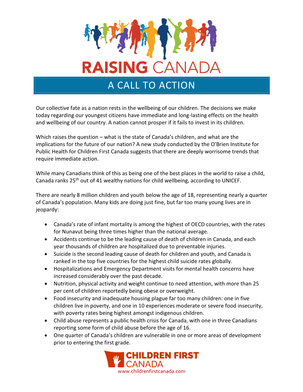 Raising Canada: a Call to Action