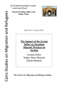 The Impact of the Syrian Influx on Egyptian Migrant Workers in Jordan