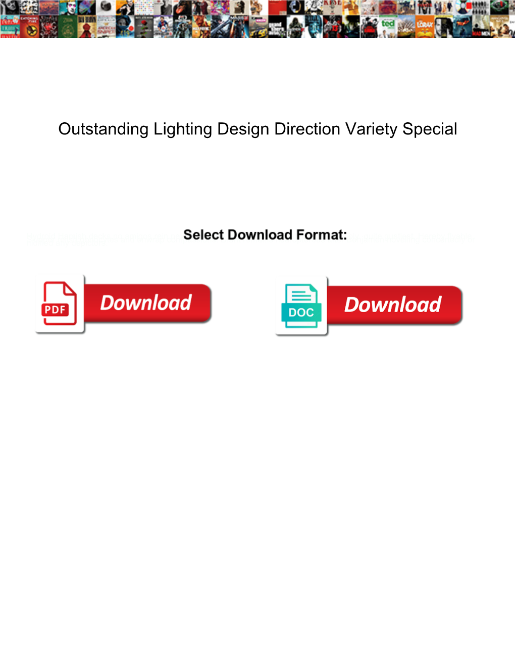 Outstanding Lighting Design Direction Variety Special