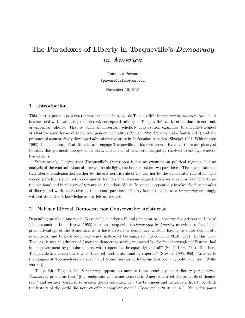 Tocqueville-Democracy in America