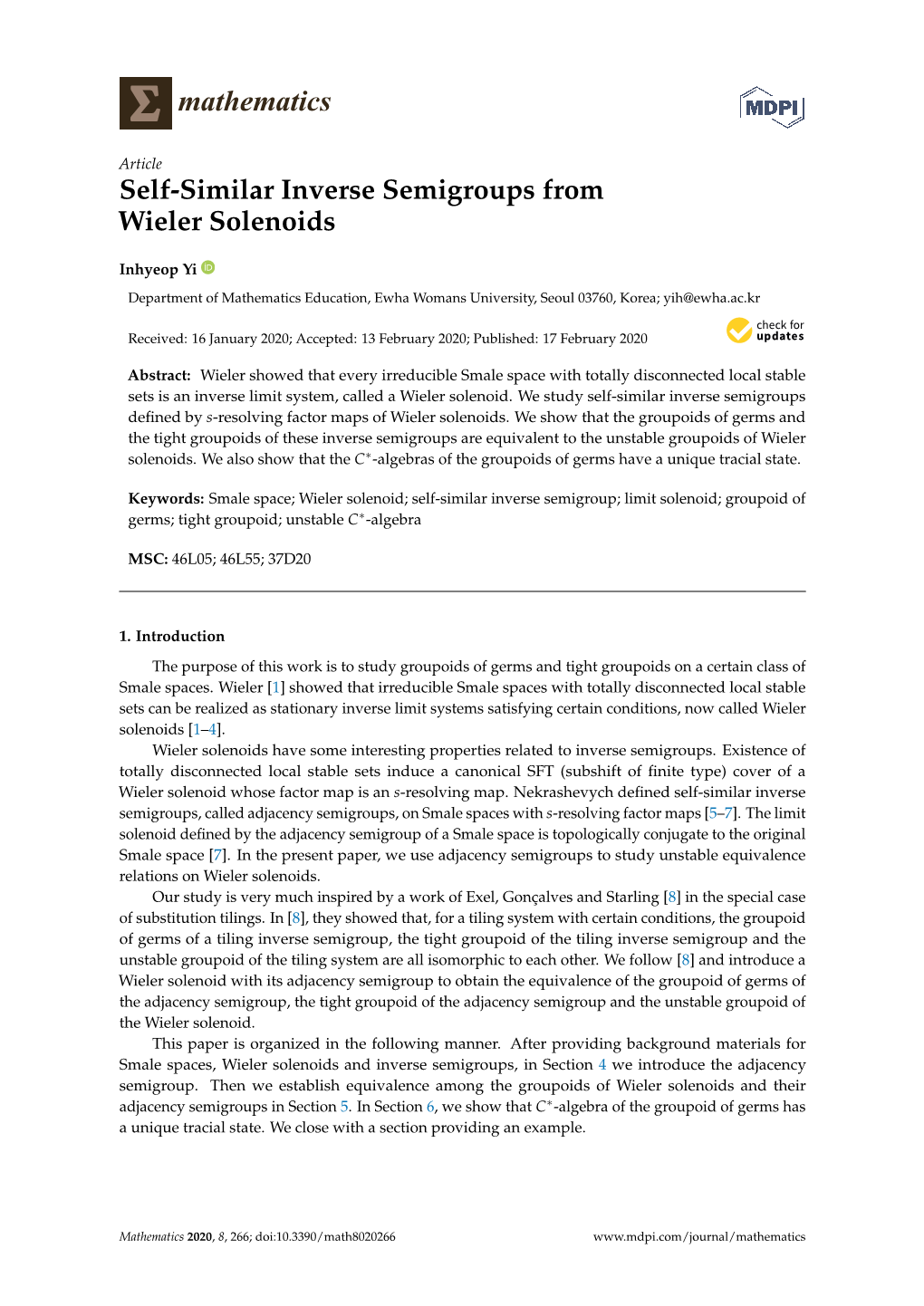 Self-Similar Inverse Semigroups from Wieler Solenoids