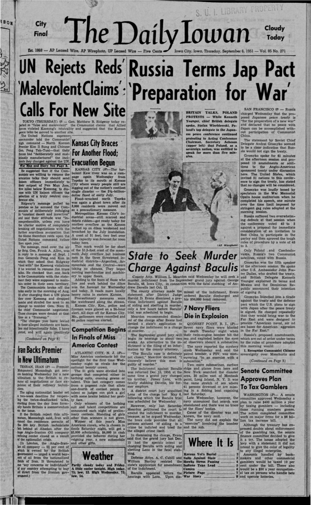 Daily Iowan (Iowa City, Iowa), 1951-09-06