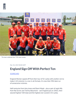 England Sign Off with Perfect Ten