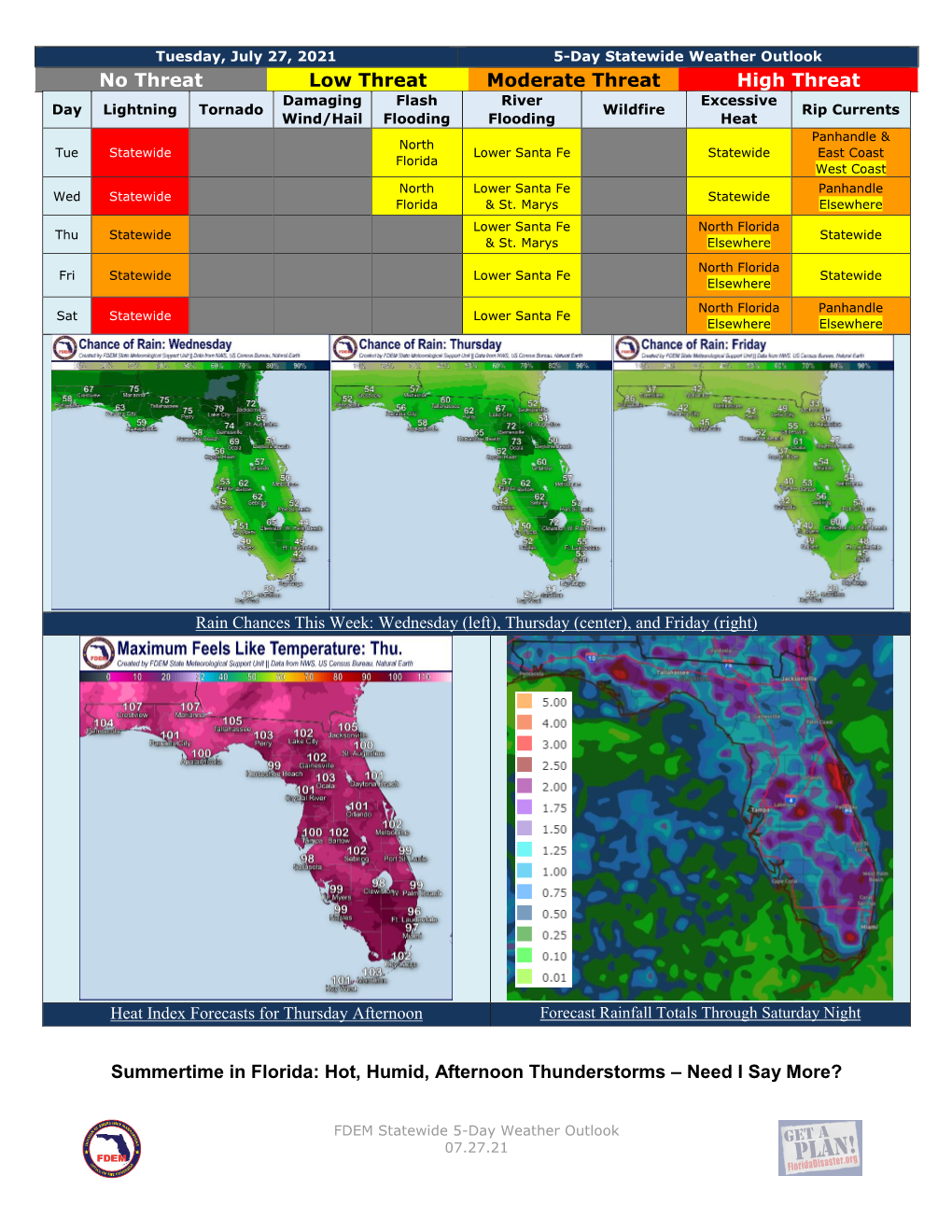 5-Day Weather Outlook 07.27.21