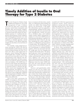 Timely Addition of Insulin to Oral Therapy for Type 2 Diabetes
