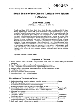 Small Shells of the Classic Turridae from Taiwan 11. Clavidae