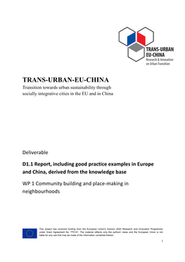 TRANS-URBAN-EU-CHINA Deliverable D1.1 ______1 INTRODUCTION