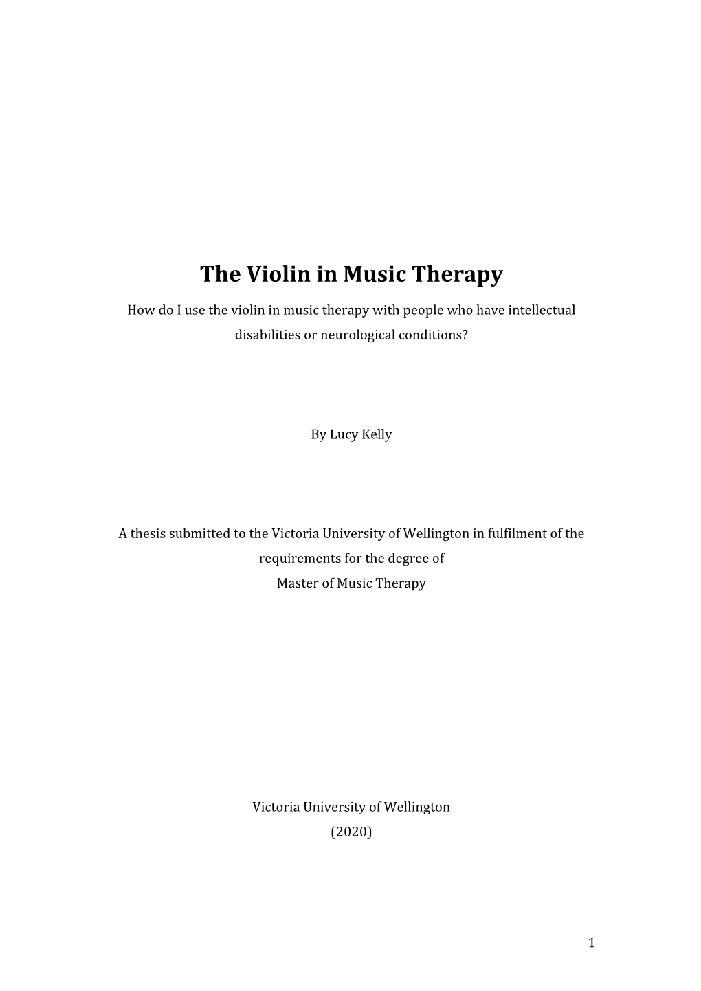 The Violin in Music Therapy