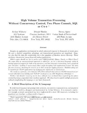 High Volume Transaction Processing Without Concurrency Control, Two Phase Commit, SQL Or