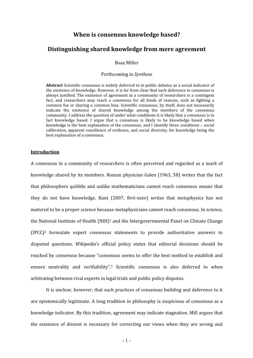 Distinguishing Shared Knowledge from Mere Agreement