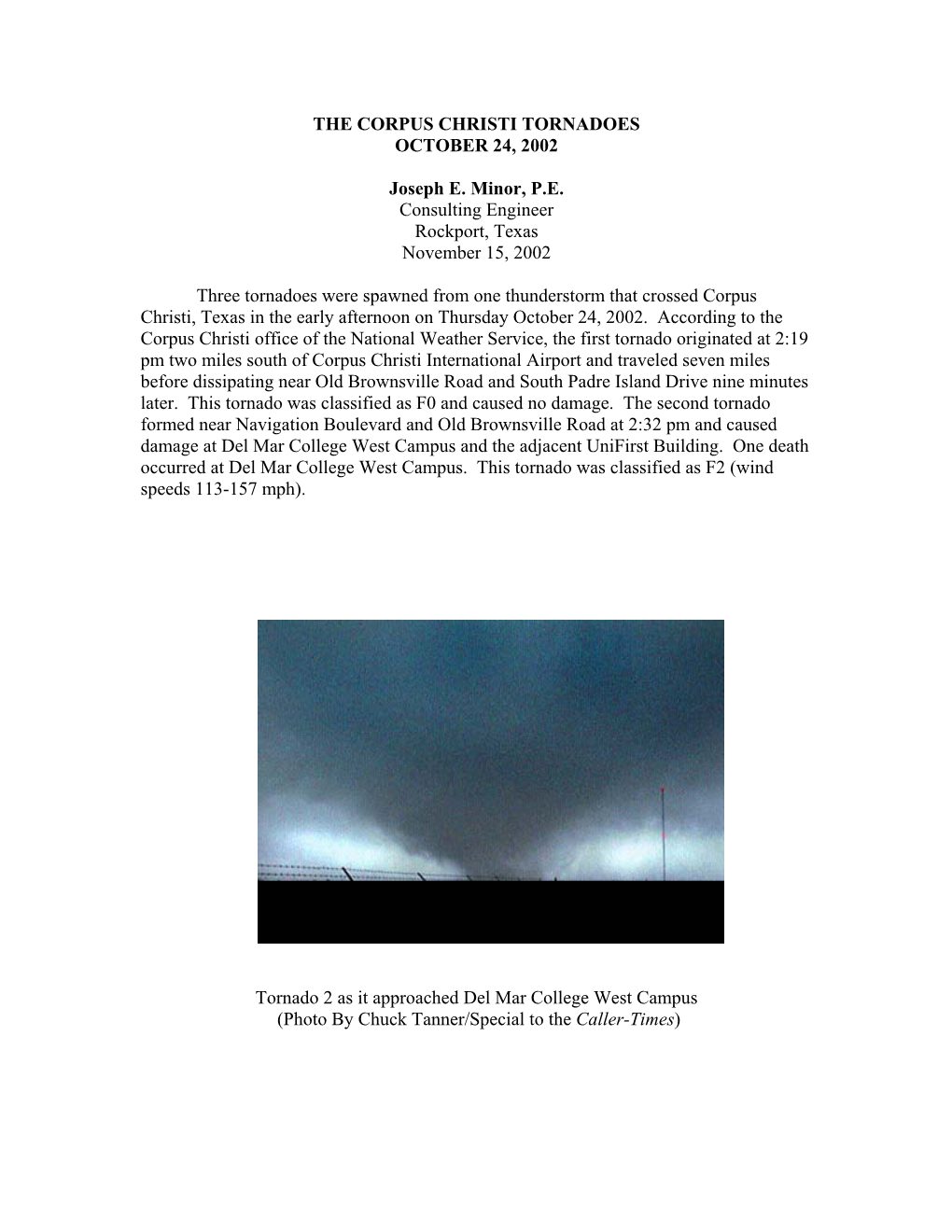 The Corpus Christi Tornadoes October 24, 2002