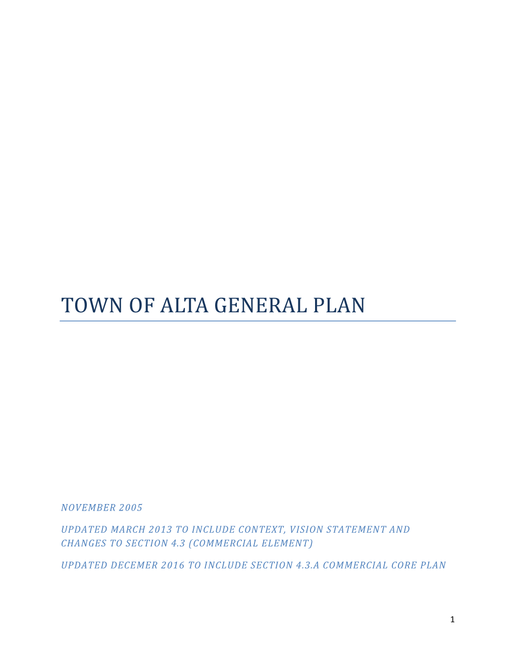 Town of Alta General Plan