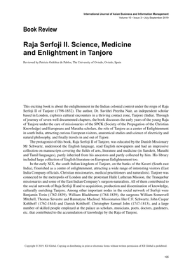 Raja Serfoji II. Science, Medicine and Enlightment in Tanjore
