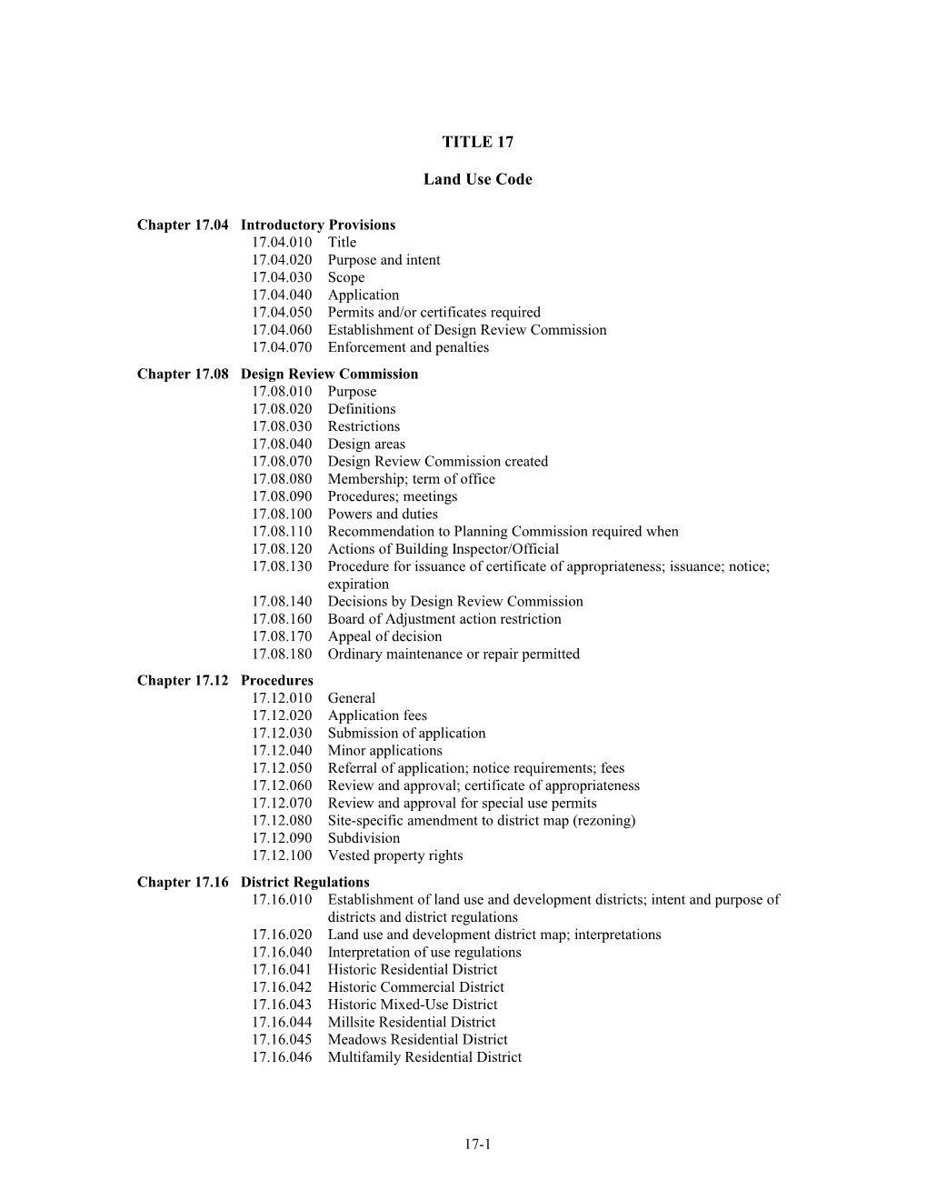 Chapter 17.04 Introductory Provisions