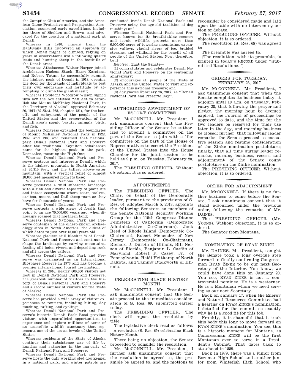 Congressional Record—Senate S1454