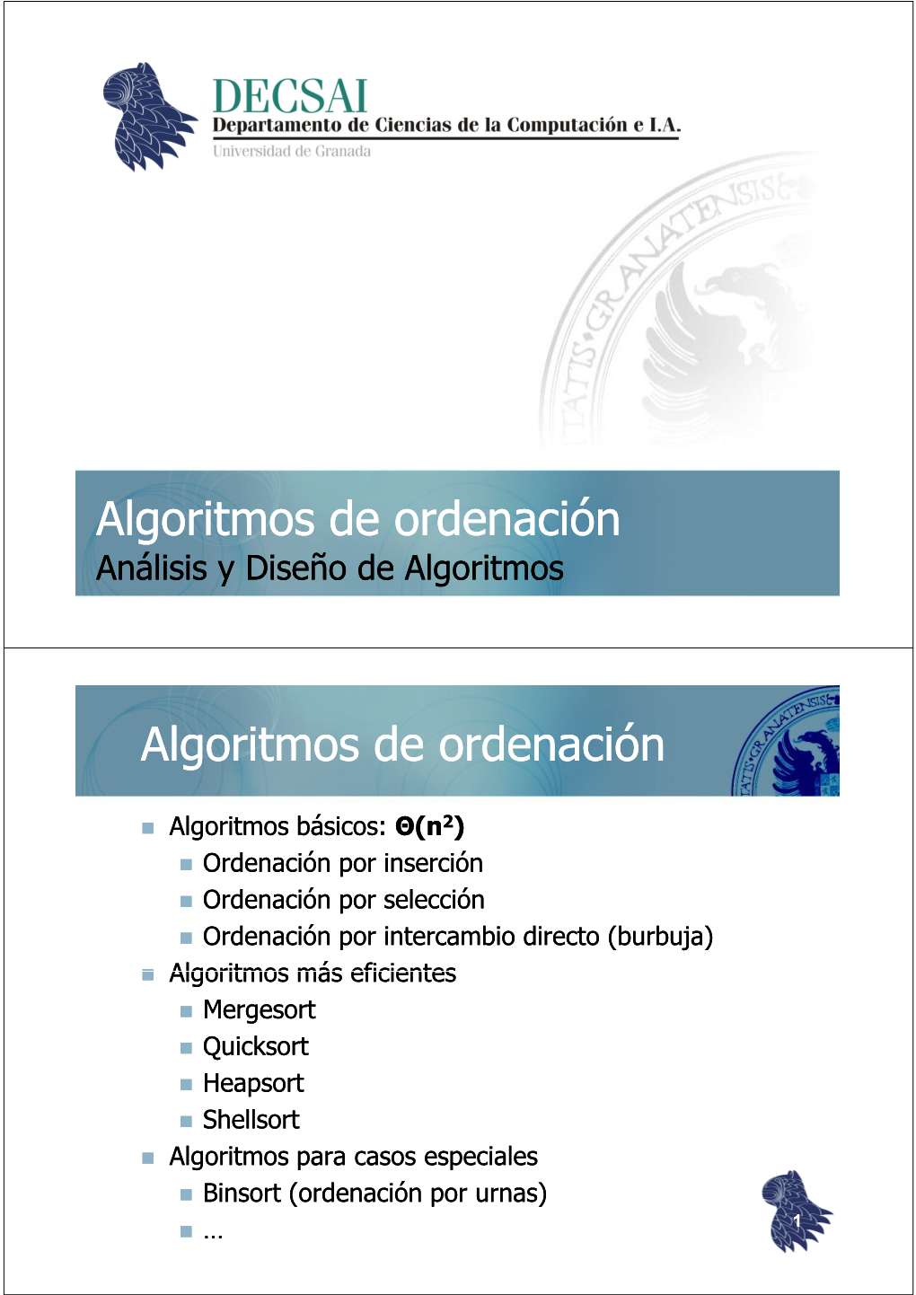 Algoritmos De Ordenación Análisis Y Diseño De Algoritmos Docslib 2768