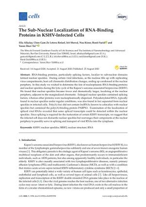 The Sub-Nuclear Localization of RNA-Binding Proteins in KSHV-Infected Cells
