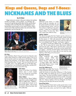 Nicknames and the Blues by CC Rider Stage Names Are Common in the Music Industry, but Nowhere Skip James: Are They So Prevalent – and So Colorful – As in the Blues