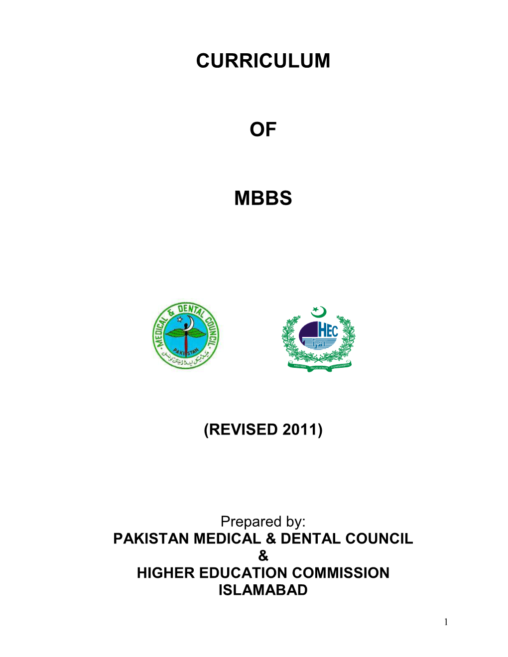 Curriculum of Mbbs