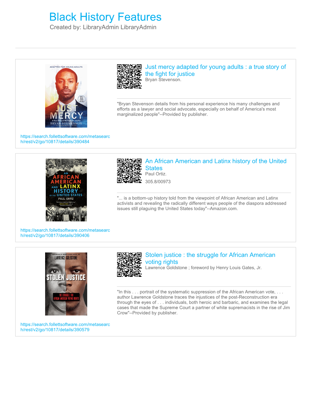 Black History Features Created By: Libraryadmin Libraryadmin