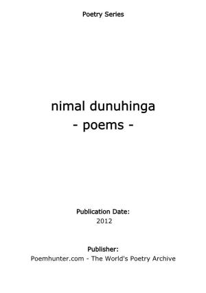 Nimal Dunuhinga - Poems