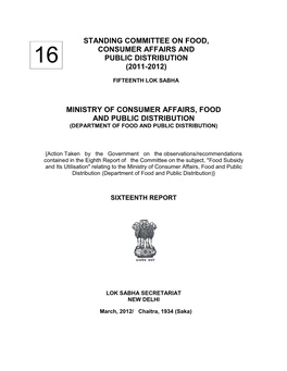 Ministry of Consumer Affairs, Food and Public Distribution (Department of Food and Public Distribution)