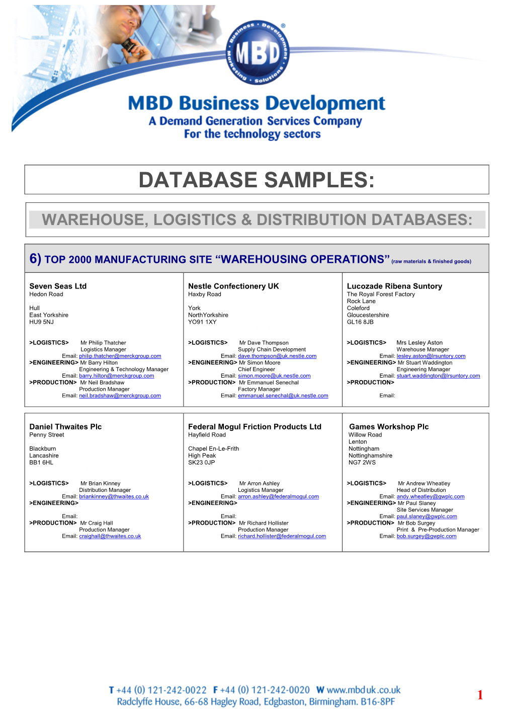 Database Samples