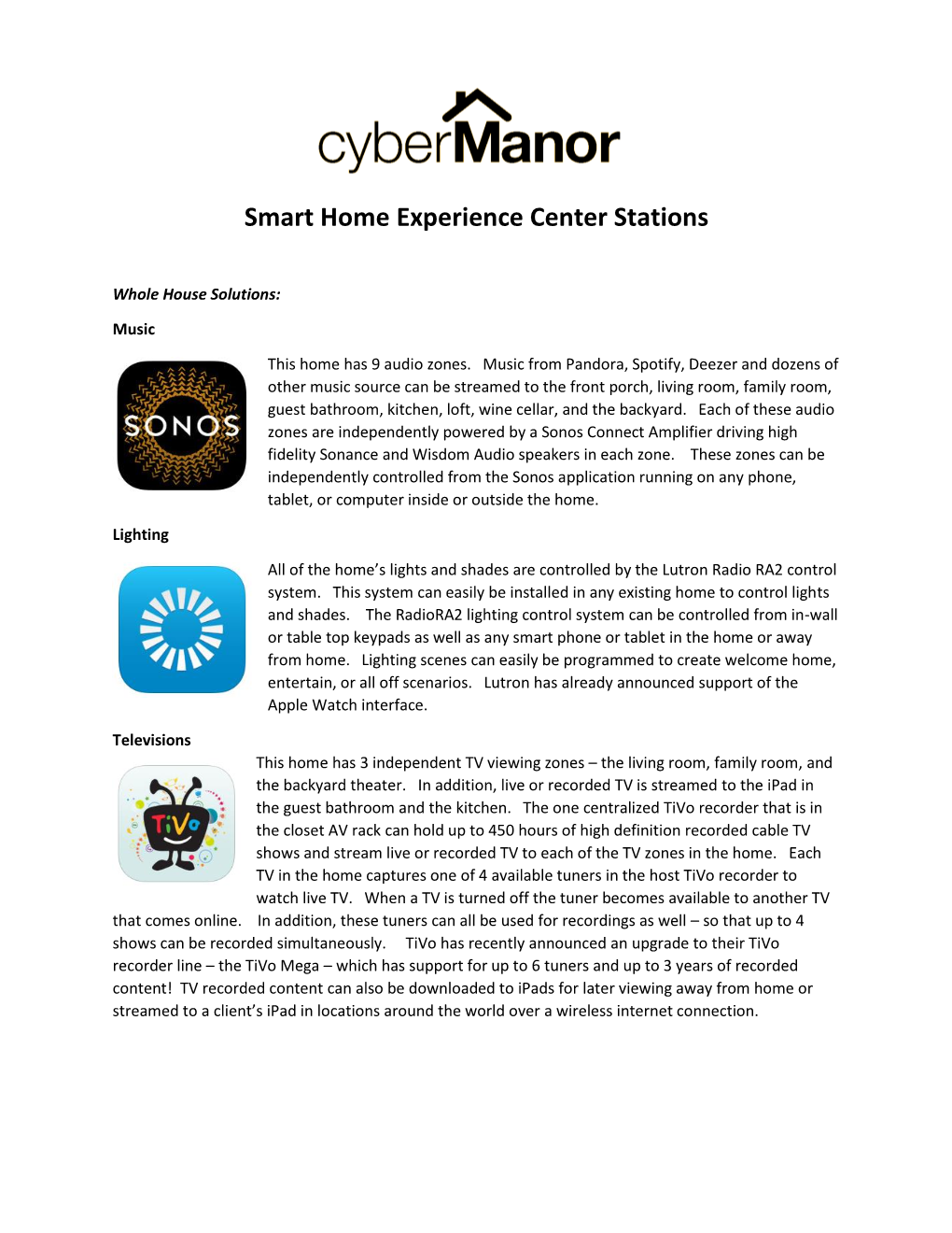 Smart Home Experience Center Stations