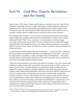Part VI Cold War, Church, Revolution and the Family
