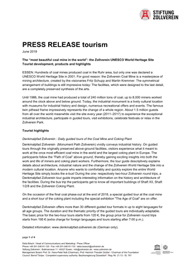 PRESS RELEASE Tourism June 2018
