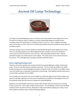 Ancient Oil Lamp Technology Wescom - Nov 26, 2017