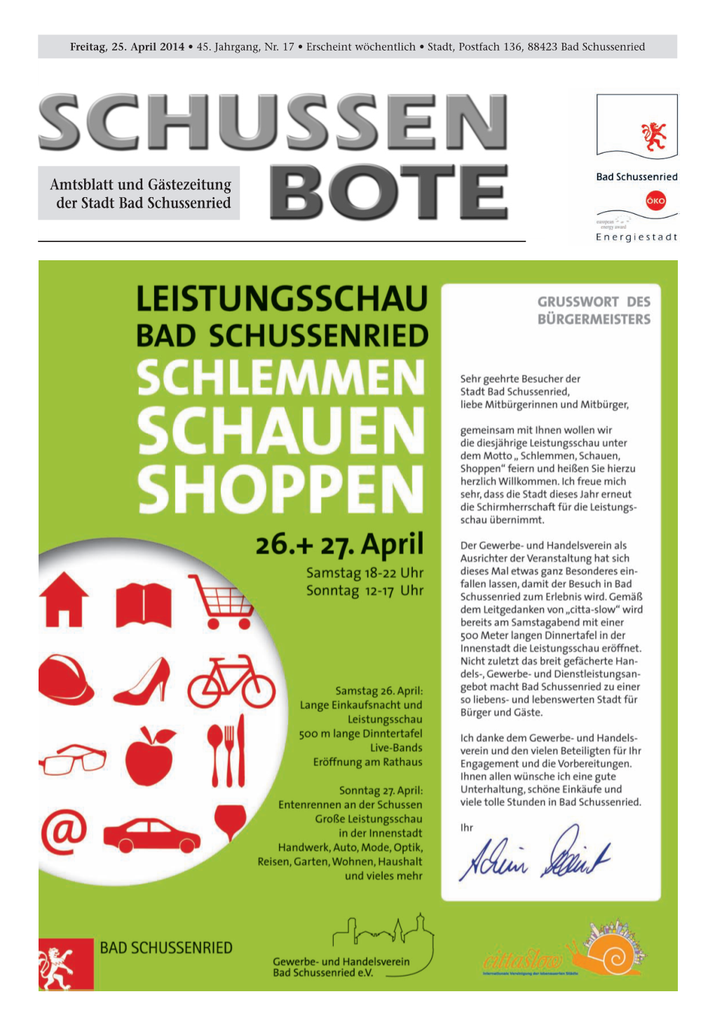 Amtsblatt Und Gästezeitung Der Stadt Bad
