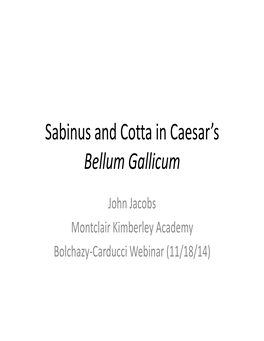Sabinus and Cotta in Caesar's Bellum Gallicum