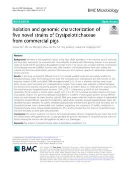 Isolation and Genomic Characterization of Five Novel Strains