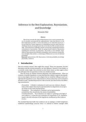 Inference to the Best Explanation, Bayesianism, and Knowledge